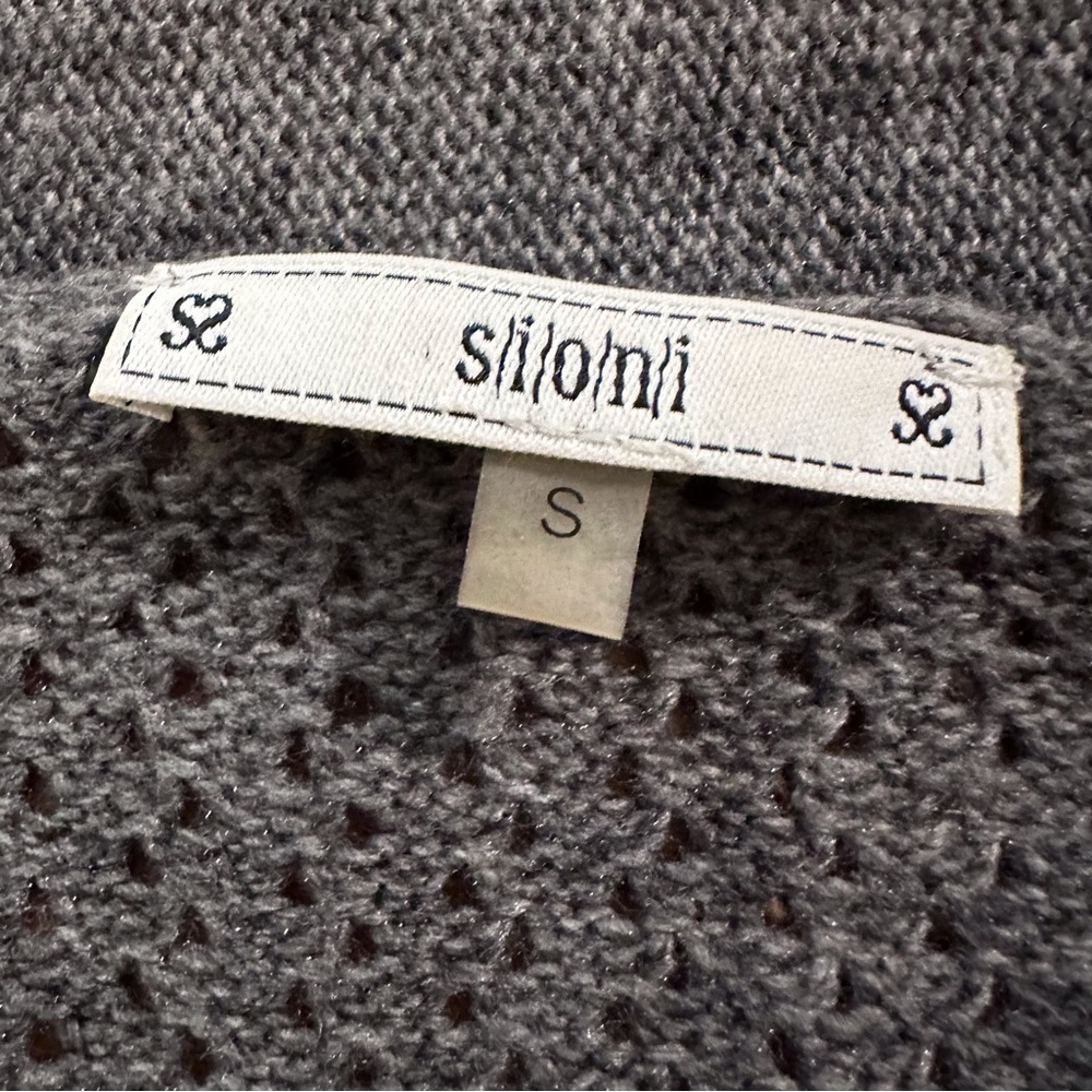 Sioni Charcoal Grey Cashmere Blend Shawl Collar Long Line Cardigan Size Small - Picture 6 of 9